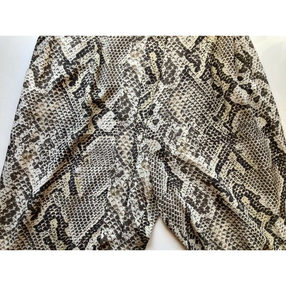 L'AGENCE Maeve Snake Print Silk Crepe V-Neck Tie Wide Leg Jumpsuit, Size 10 - Picture 5 of 13